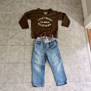 2t boy outfit- Gap Jeans and Lucky top